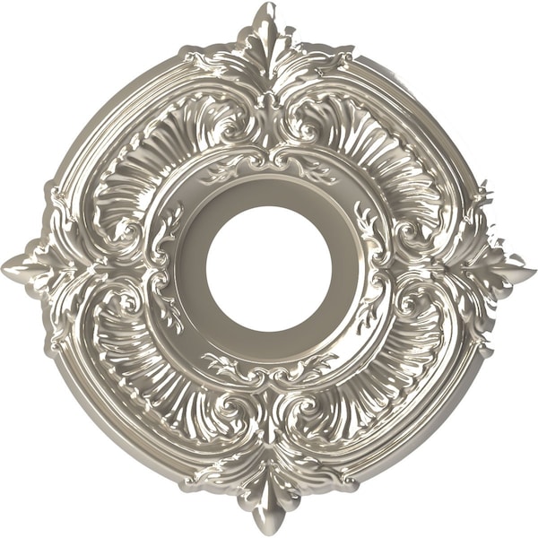 Ekena Millwork Attica PVC Ceiling Medallion (Fits Canopies up to 5"), Bright Coat Chrome, 13"OD x 3 1/2"ID x 3/4"P CMP13ATBCR - main